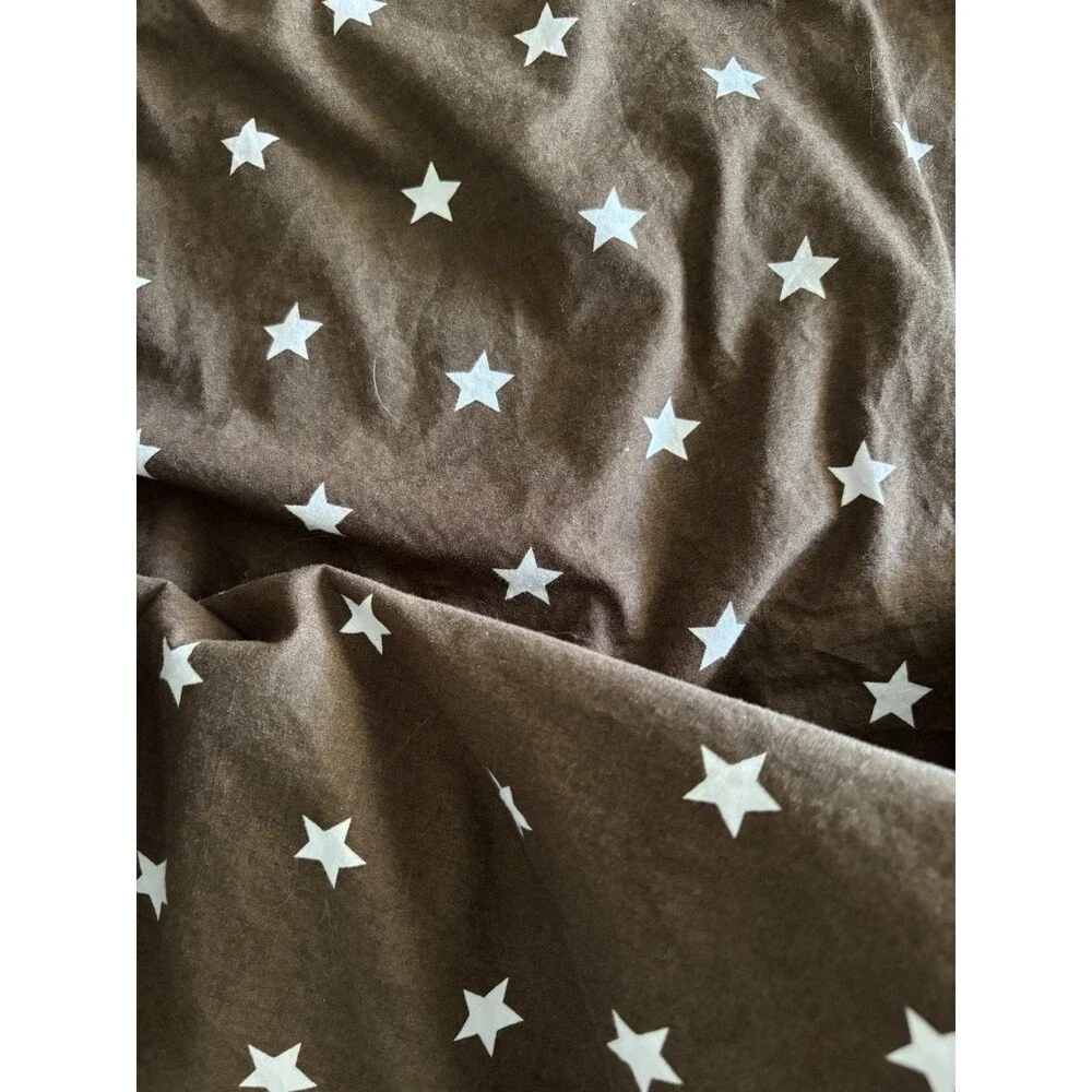 Pottery Barn Kids Twin Duvet Brown With White Star Patterned Fabric